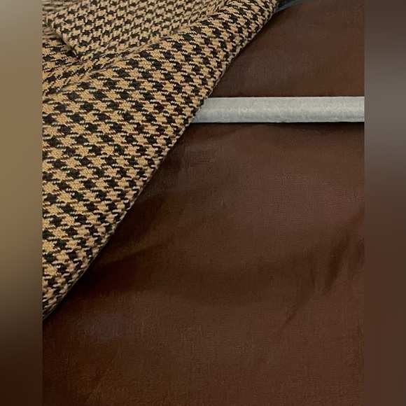 Sz 6 VINTAGE ANN TAYLOR  HOUNDSTOOTH SINGLE-BREASTED BLAZER: Tan, Brown & Black - Picture 11 of 12